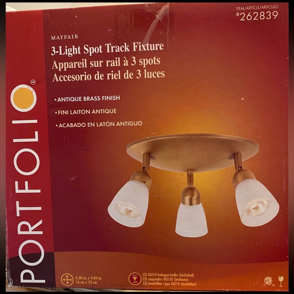 NEW 3-Light Spot Track Light Fixture